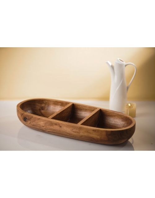 Mango Wood 3 Section Bowl 