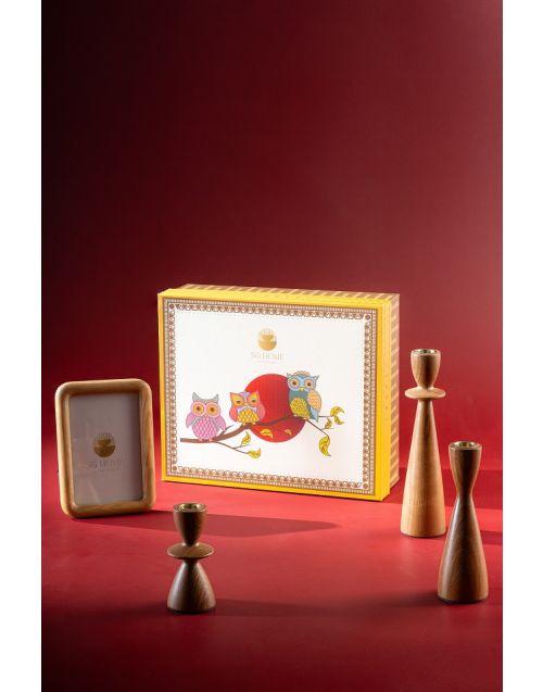 Candlelit Elegance Hamper - Warm Beige (Set of 04) 