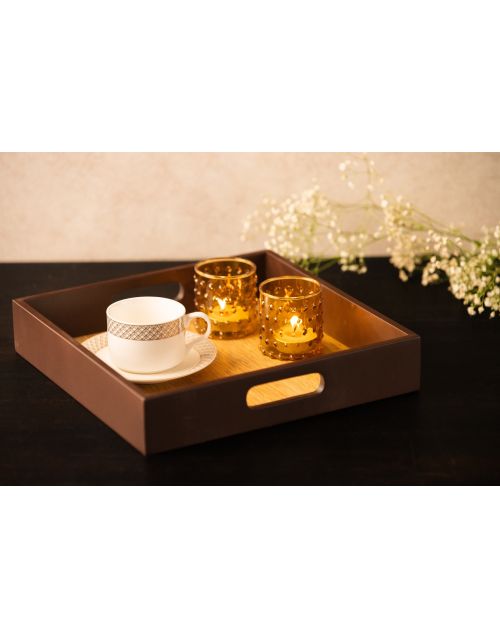 Beverage Serving Wooden Tray