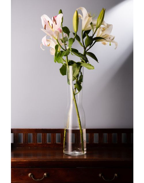 Long Clear Glass Carafe Vase | Buy Vases Online | HomeDecor India