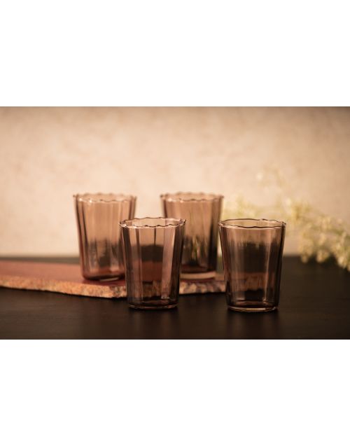 Orchid Glass Votive/ Flask (Set Of 04) 