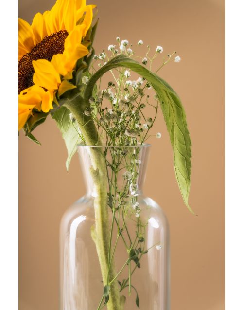 Sunflower Clear Glass Vase 