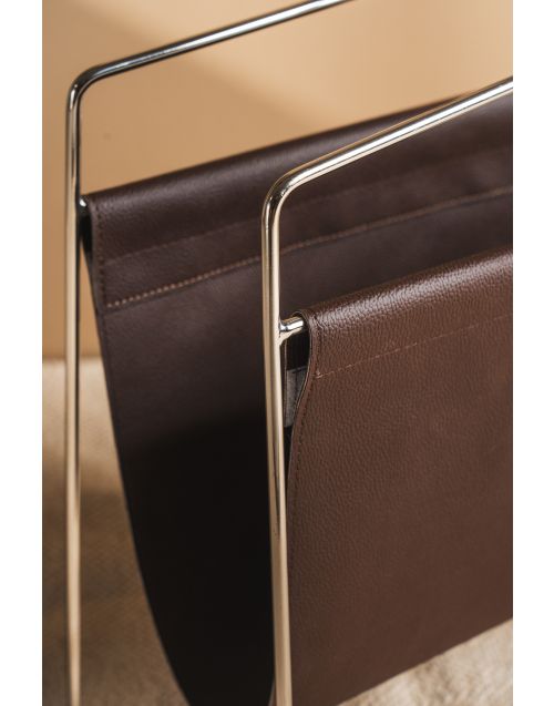 Mettalic Muse Faux Leather Magazine Holder 
