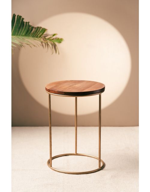 Aurum Side Table - Wooden Top