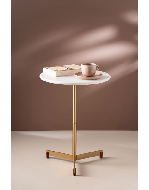 AccentEdge Side Table - Natural White 