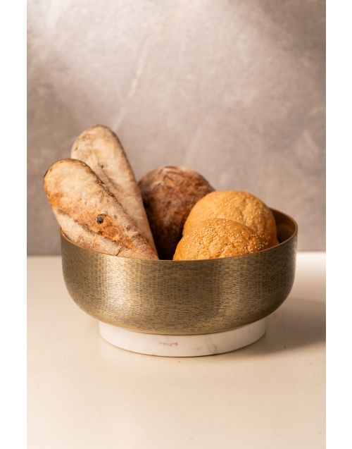 Elegant Fusion Metal & Marble Bowl 