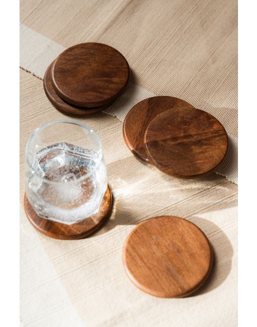 Solid Woodcraft Coasters (Set of 06)