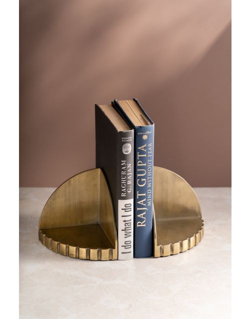 Gold Shine Slot Bookends (Set of 02)