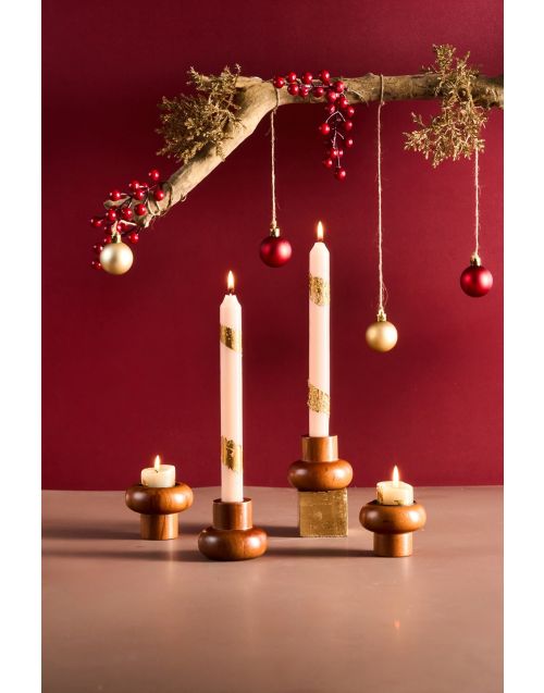 Two way Solid Wood Candle Holders (Set of 4)