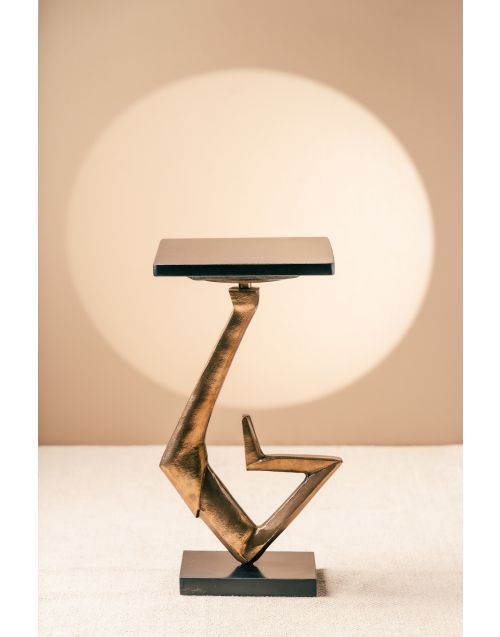 Curve Legged Granite Top Side Table
