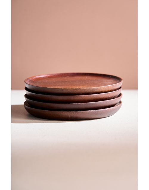 Solid Wood Large Coasters (Set of 4) 