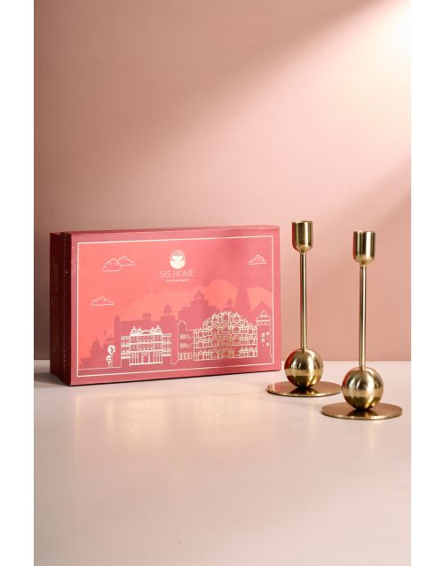 Indi Celestial Candle Holders with wax candles (Set of 2) 