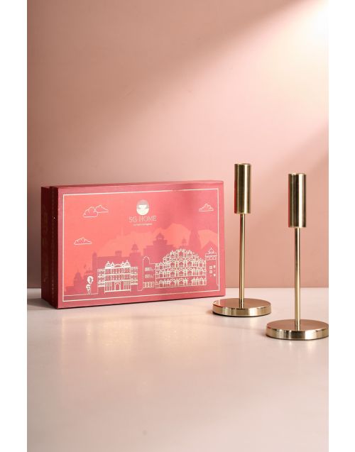Indi Aurelian Echo Candle Holders with wax candles (Set of 2) 