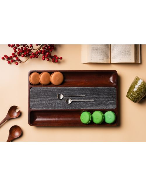 Two Way Marble Wood Platter