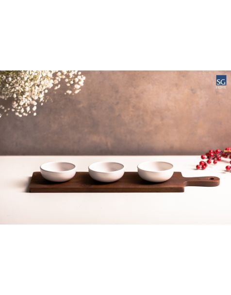 Wood & Ceramic Bowl Set | Buy Classic Dining & Serve Ware Online