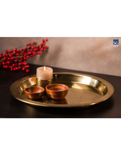 Golden Thaal Round Tray 