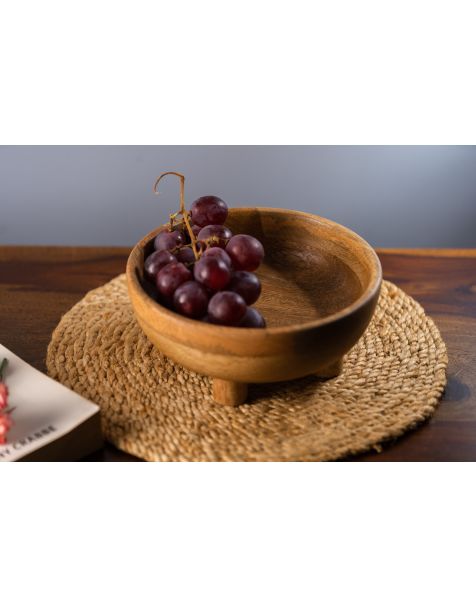 Buy Rustic Footed Wooden Bowl Online | Shop Stylish Serverwares