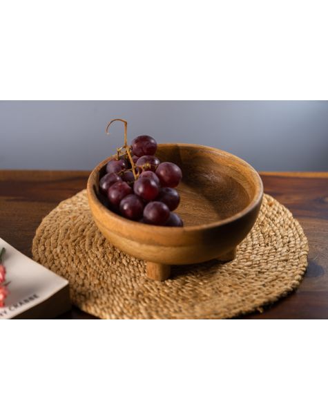 Buy Rustic Footed Wooden Bowl Online | Shop Stylish Serverwares